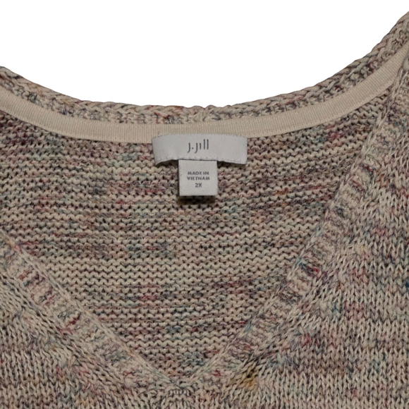 J. Jill Cream V-Neck Sweater Vest 2X - Picture 4 of 4